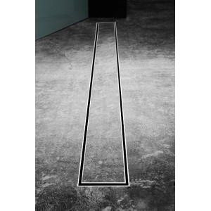 316 Marine grade stainless steel Mica Tile Insert Floor Waste 80mm Outlet (1001-1300) Long (No Pre-Cut Outlet)